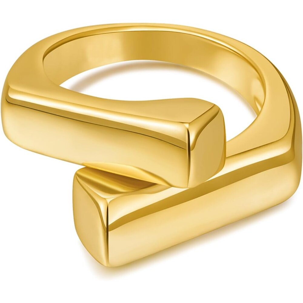 Gold/Silver Chunky Open Ring Adjustable Fashion S… - image 1